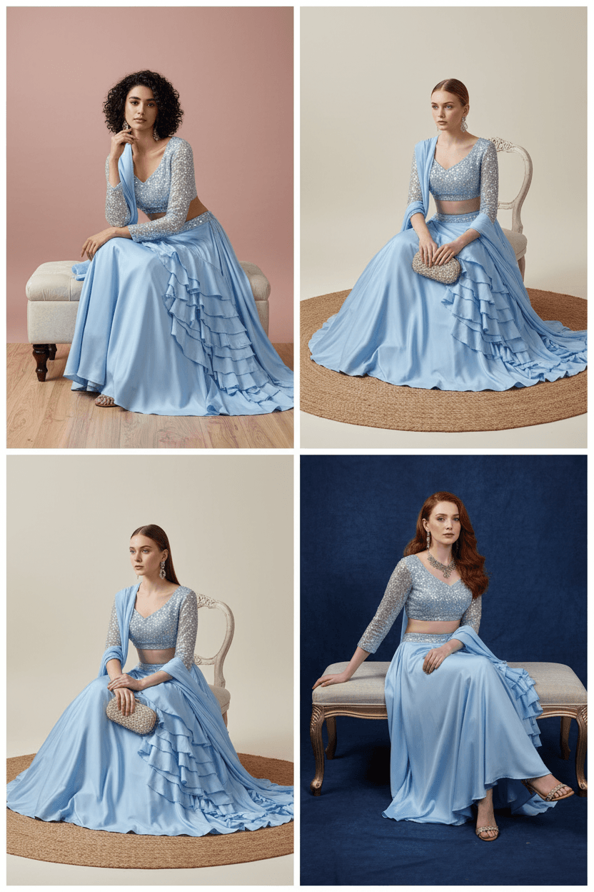 AI-generated cosmetics on a model’s hand with portrait lighting